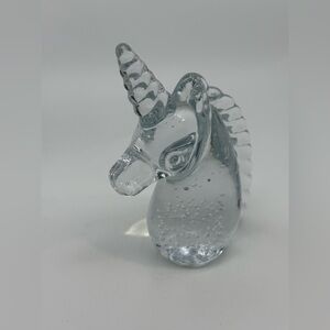 Glass Unicorn Figure Statue Magical Mythical Paperweight Decor